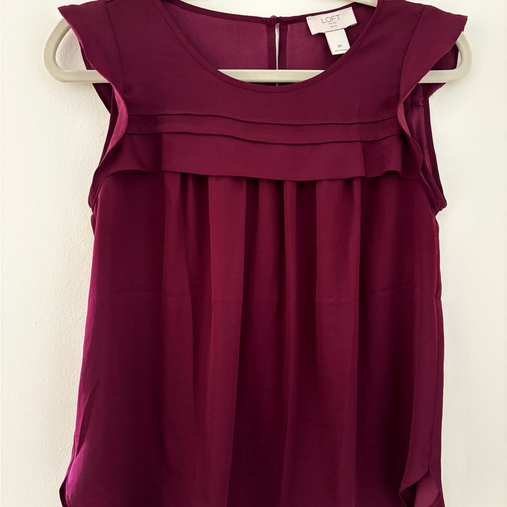 LOFT Women's Rich Burgundy Sleeveless Blouse